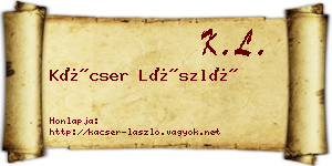 Kácser László névjegykártya